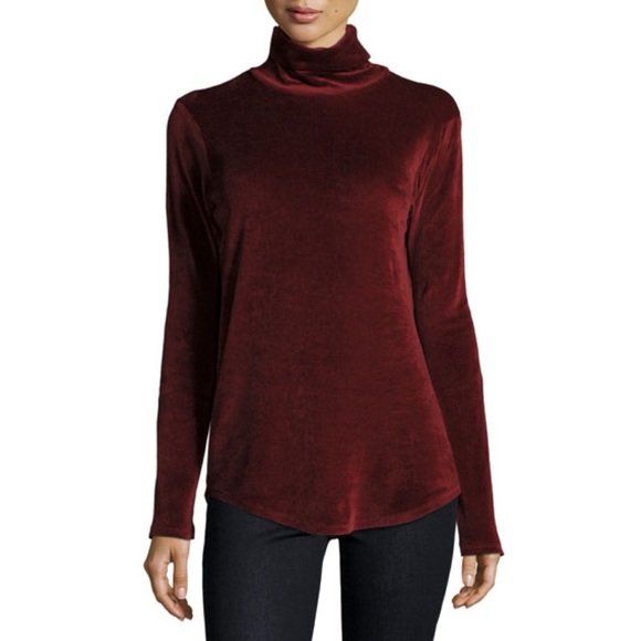 Neiman Marcus Tops - NWT Majestic Paris Neiman Marcus cashmere silk cotton velour turtleneck bordeaux